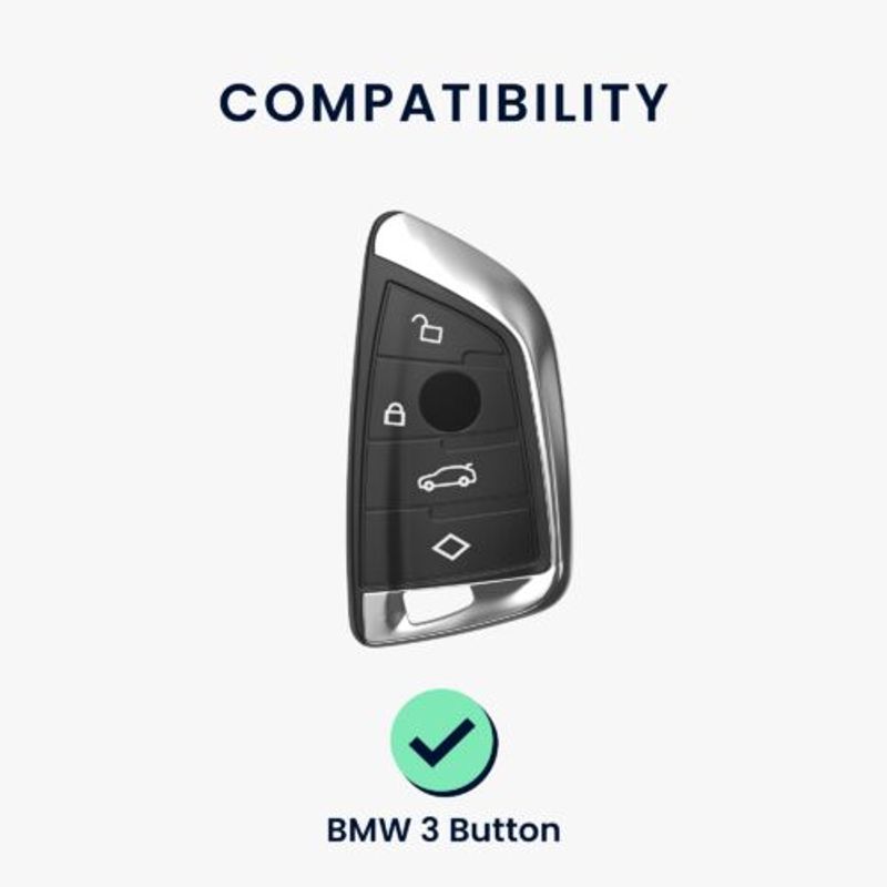 Auto si Moto - Electronice auto - Accesorii electronice auto - Husa Cheie Auto pentru BMW 3 Butoane - Smart Key, Kwmobile, Alb/Auriu, Silicon, 56001.02 - Infinity.ro
