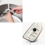 Auto si Moto - Electronice auto - Accesorii electronice auto - Husa Cheie Auto pentru BMW 3 Butoane - Smart Key, Kwmobile, Alb/Auriu, Silicon, 56001.02 - Infinity.ro