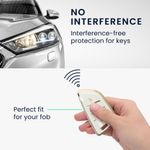 Auto si Moto - Electronice auto - Accesorii electronice auto - Husa Cheie Auto pentru BMW 3 Butoane - Smart Key, Kwmobile, Alb/Auriu, Silicon, 56001.02 - Infinity.ro