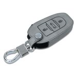 Auto si Moto - Electronice auto - Accesorii electronice auto - Husa Cheie Auto pentru Peugeot/Citroen, 3 Butoane, Keyless Go, Piele nabuc, Gri, 53762.01 - Infinity.ro