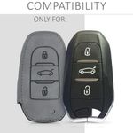 Auto si Moto - Electronice auto - Accesorii electronice auto - Husa Cheie Auto pentru Peugeot/Citroen, 3 Butoane, Keyless Go, Piele nabuc, Gri, 53762.01 - Infinity.ro