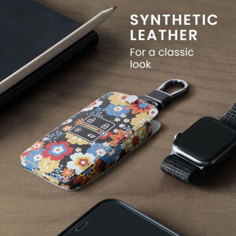 Auto si Moto - Electronice auto - Accesorii electronice auto - Husa Cheie Auto kwmobile pentru Renault/Dacia  4 Butoane - Keyless Go, Piele ecologica, Multicolor, 44637.70 - Infinity.ro