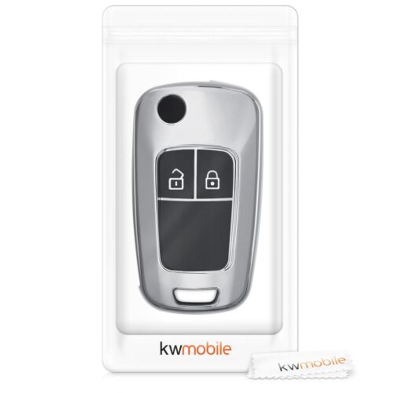 Auto si Moto - Electronice auto - Accesorii electronice auto - Husa Cheie Auto pentru Opel/Chevrolet, 2 Butoane, Silicon, Silver, 52649.02 - Infinity.ro