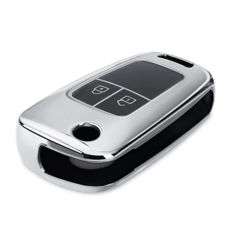 Auto si Moto - Electronice auto - Accesorii electronice auto - Husa Cheie Auto pentru Opel/Chevrolet, 2 Butoane, Silicon, Silver, 52649.02 - Infinity.ro