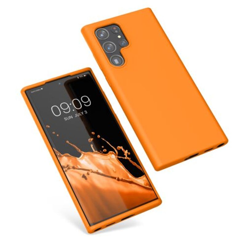 Laptop, Telefoane si Tablete - Telefoane mobile si accesorii - Accesorii Telefoane - Alte accesorii telefoane - Husa kwmobile pentru Samsung Galaxy S22 Ultra, Silicon, Portocaliu, 56765.150 - Infinity.ro
