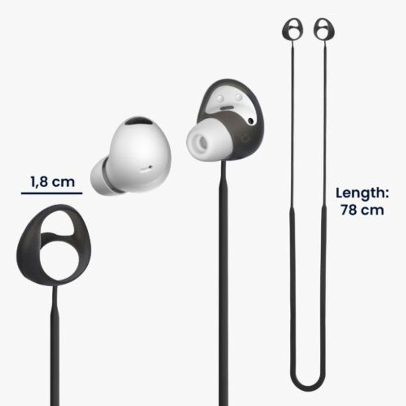 Laptop, Telefoane si Tablete - Wearables si gadgeturi - Gadgeturi - Accesorii SMART - Set 2 Snur kwmobile pentru Samsung Galaxy Buds2 Pro, Silicon, Negru/Albastru, 60106.02 - Infinity.ro