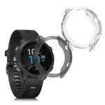 Laptop, Telefoane si Tablete - Wearables si gadgeturi - Gadgeturi - Accesorii SMART - Set 2 huse pentru Garmin Forerunner 245/Forerunner 245 Music, Kwmobile, Negru/Transparent, Silicon, 58177.02 - Infinity.ro