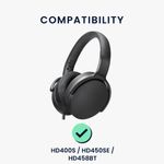 Laptop, Telefoane si Tablete - Wearables si gadgeturi - Gadgeturi - Accesorii SMART - Set 2 Earpads kwmobile pentru Sennheiser HD400S/HD450SE/HD458BT, Piele ecologica, Negru, 59843.01 - Infinity.ro