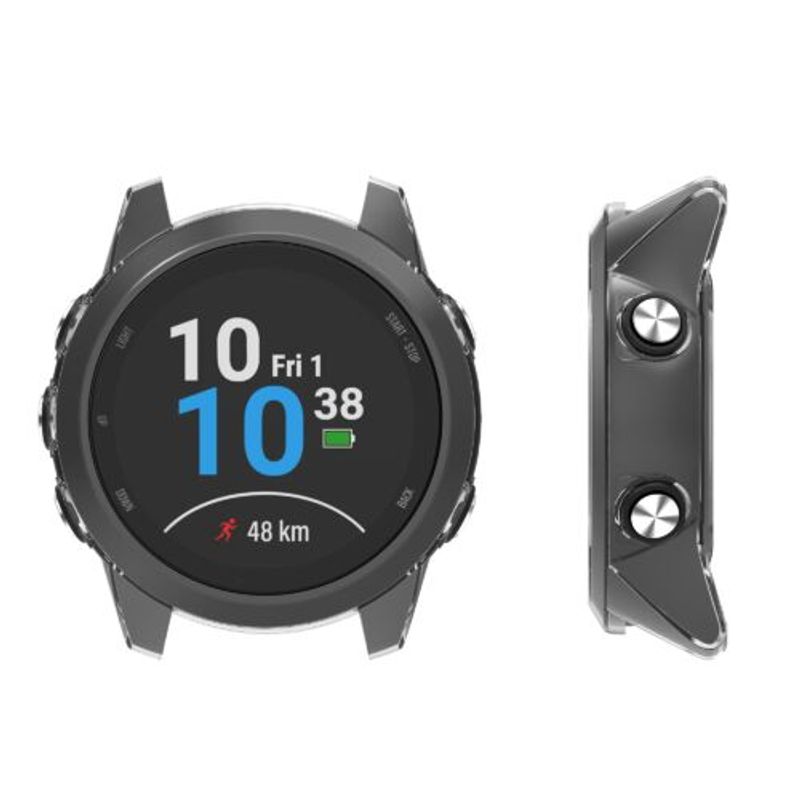 Laptop, Telefoane si Tablete - Wearables si gadgeturi - Gadgeturi - Accesorii SMART - Set 2 huse pentru Garmin Forerunner 245/Forerunner 245 Music, Kwmobile, Negru/Transparent, Silicon, 58177.02 - Infinity.ro