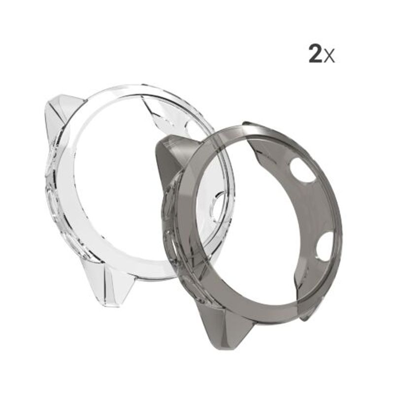 Laptop, Telefoane si Tablete - Wearables si gadgeturi - Gadgeturi - Accesorii SMART - Set 2 huse pentru Garmin Forerunner 245/Forerunner 245 Music, Kwmobile, Negru/Transparent, Silicon, 58177.02 - Infinity.ro