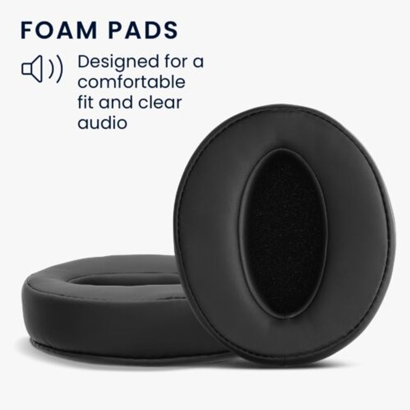 Laptop, Telefoane si Tablete - Wearables si gadgeturi - Gadgeturi - Accesorii SMART - Set 2 Earpads kwmobile pentru Sennheiser HD400S/HD450SE/HD458BT, Piele ecologica, Negru, 59843.01 - Infinity.ro
