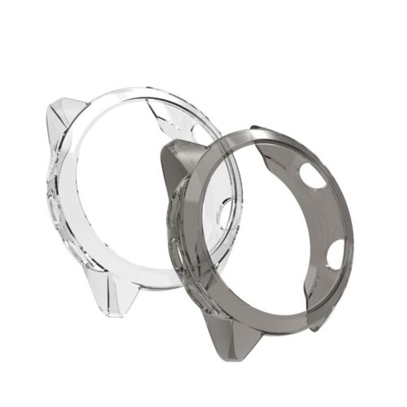 Laptop, Telefoane si Tablete - Wearables si gadgeturi - Gadgeturi - Accesorii SMART - Set 2 huse pentru Garmin Forerunner 245/Forerunner 245 Music, Kwmobile, Negru/Transparent, Silicon, 58177.02 - Infinity.ro