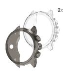 Laptop, Telefoane si Tablete - Wearables si gadgeturi - Gadgeturi - Accesorii SMART - Set 2 Huse pentru Suunto 9/9 Baro/Spartan Sport Wrist HR, Kwmobile, Silicon, Transparent/Gri, 52665.03 - Infinity.ro