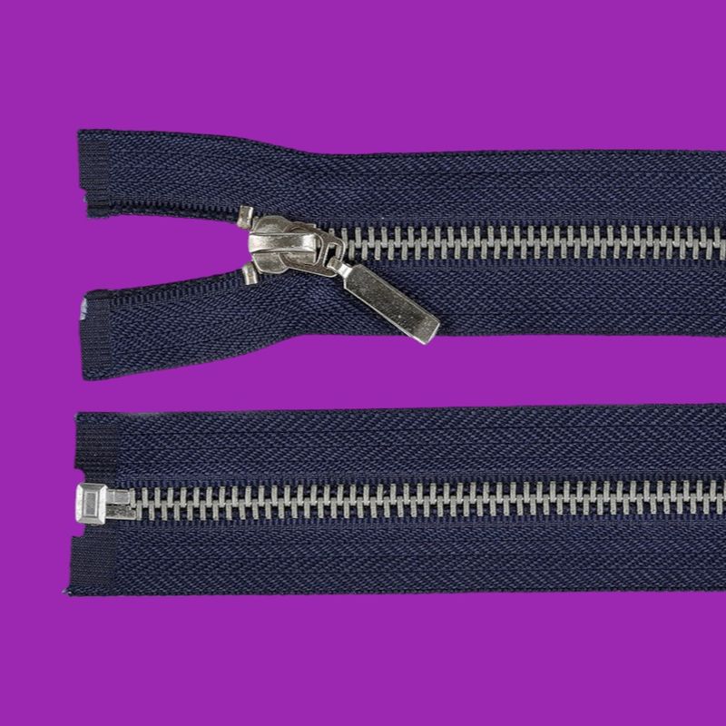 Casa si Gradina - Decoratiuni - DIY - Articole mercerie - Fermoar metalic detasabil Crisalida, lungime 80 cm, Bleumarin - Infinity.ro