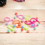 Fashion, accesorii si bijuterii - Copii - Accesorii copii - Accesorii pentru par copii - Set 10 elastice par pentru fetite Crisalida, cu margele rotunde, Multicolor - Infinity.ro