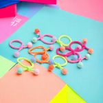 Fashion, accesorii si bijuterii - Copii - Accesorii copii - Accesorii pentru par copii - Set 10 elastice par pentru fetite Crisalida, cu margele rotunde, Multicolor - Infinity.ro