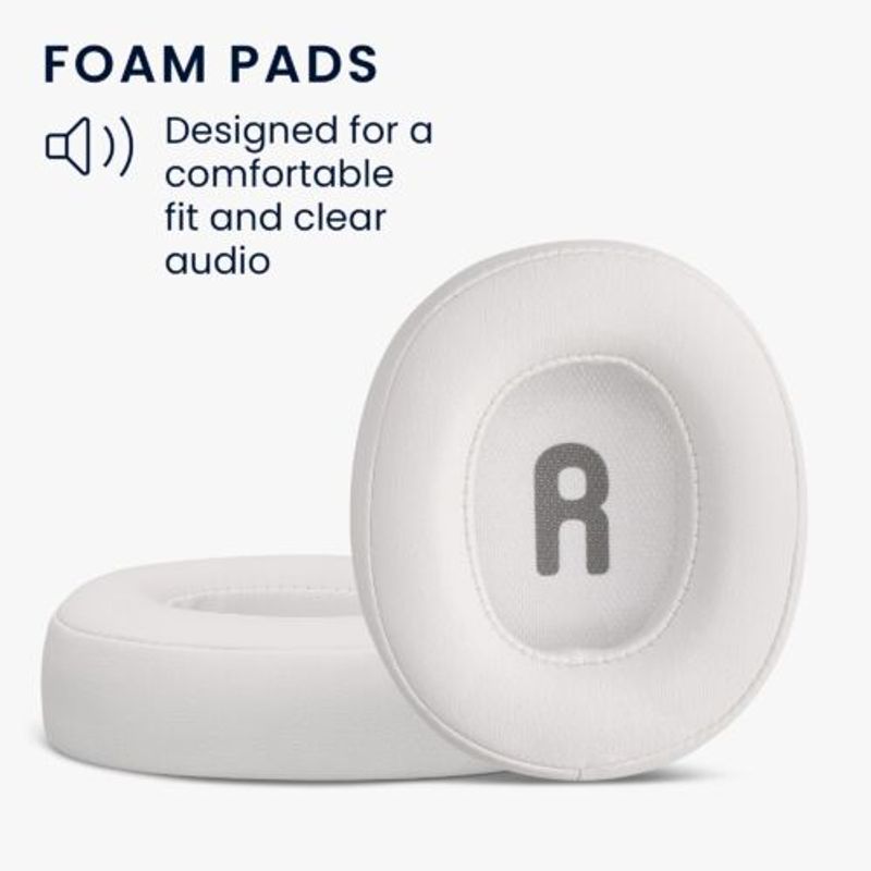 Laptop, Telefoane si Tablete - Wearables si gadgeturi - Gadgeturi - Accesorii SMART - Set 2 Earpads kwmobile pentru JBL Tune 700BT /Tune 750BT/Tune 750BTNC, Piele ecologica, Alb, 59040.02 - Infinity.ro