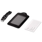 Sport si Outdoor - Camping - Accesorii camping si drumetii - Set 2 Etichete pentru bagaje, Kwmobile, Negru/Alb, Piele ecologica, 53127.05 - Infinity.ro