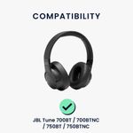 Laptop, Telefoane si Tablete - Wearables si gadgeturi - Gadgeturi - Accesorii SMART - Set 2 Perne de urechi pentru casti JBL Tune 700BT/Tune 700BTNC/Tune 750BT, Kwmobile, Negru, Piele ecologica, 59040.01 - Infinity.ro