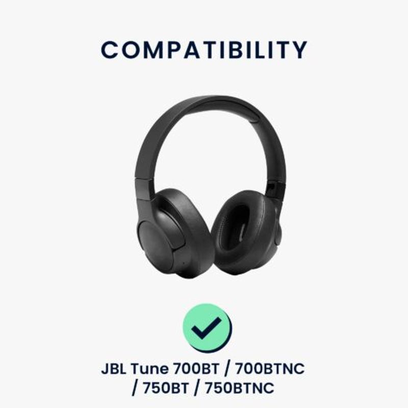 Laptop, Telefoane si Tablete - Wearables si gadgeturi - Gadgeturi - Accesorii SMART - Set 2 Perne de urechi pentru casti JBL Tune 700BT/Tune 700BTNC/Tune 750BT, Kwmobile, Negru, Piele ecologica, 59040.01 - Infinity.ro