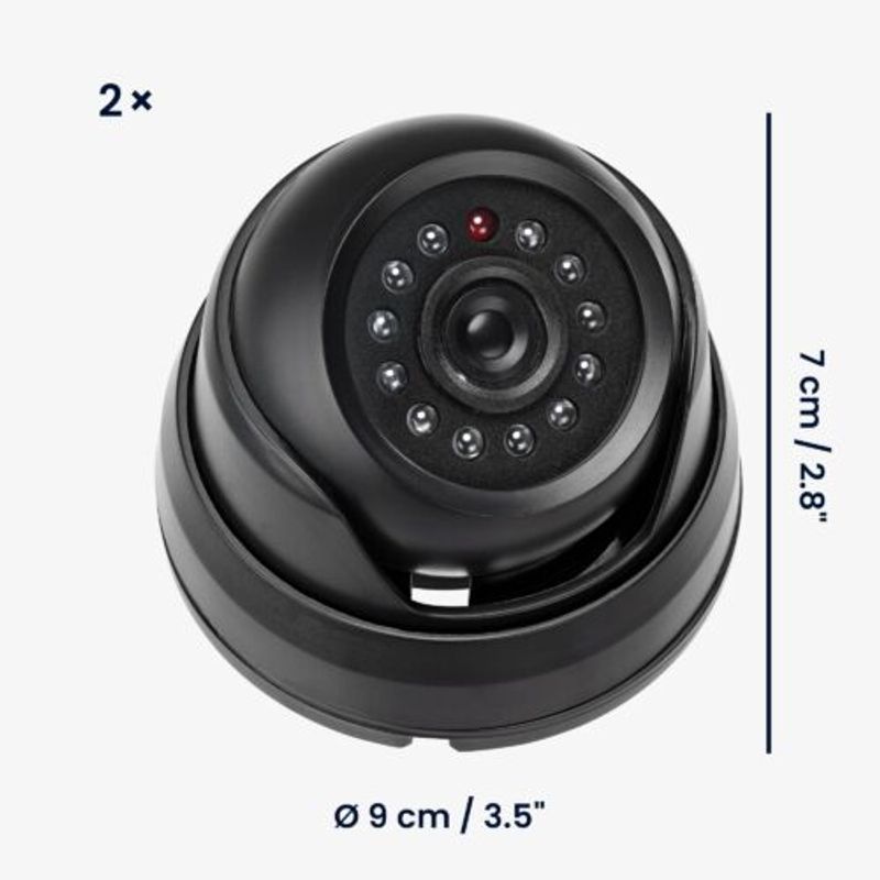 Casa si Gradina - Electrice - Smart Home - Accesorii control acces si supraveghere - Set 2 Camere de supraveghere false cu lumini LED, Kwmobile, Negru, Plastic, 53927.02.01 - Infinity.ro