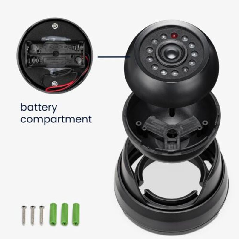 Casa si Gradina - Electrice - Smart Home - Accesorii control acces si supraveghere - Set 2 Camere de supraveghere false cu lumini LED, Kwmobile, Negru, Plastic, 53927.02.01 - Infinity.ro