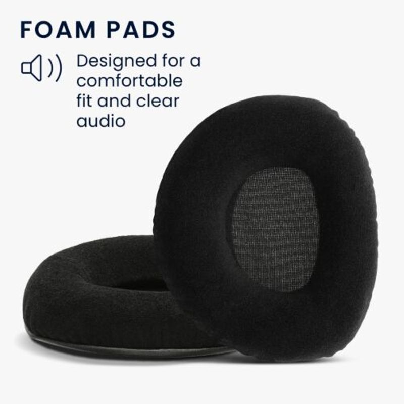 Laptop, Telefoane si Tablete - Wearables si gadgeturi - Gadgeturi - Accesorii SMART - Set 2 Perne de urechi pentru casti Sennheiser RS160/RS170/RS180, Kwmobile, Negru, Textil, 59704.01 - Infinity.ro