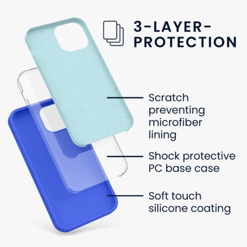 Laptop, Telefoane si Tablete - Telefoane mobile si accesorii - Accesorii Telefoane - Huse telefoane - Husa kwmobile pentru Apple iPhone 13 Mini, Silicon, Albastru, 55877.134 - Infinity.ro