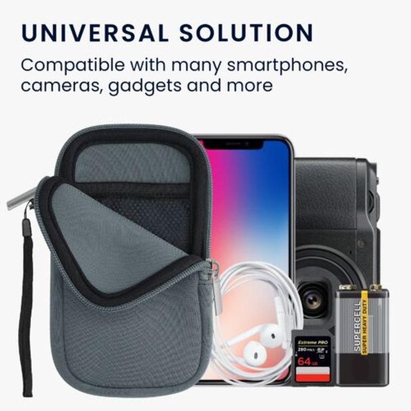 Laptop, Telefoane si Tablete - Telefoane mobile si accesorii - Accesorii Telefoane - Huse telefoane - Husa universala pentru telefon, M, 5.5", Neopren, Gri, 46188.2.12 - Infinity.ro