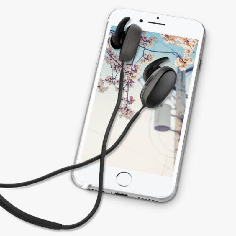 Laptop, Telefoane si Tablete - Wearables si gadgeturi - Gadgeturi - Accesorii SMART - Curea pentru casti Bose QuietComfort Earbuds, Kwmobile, Negru, Silicon, 59280.01 - Infinity.ro