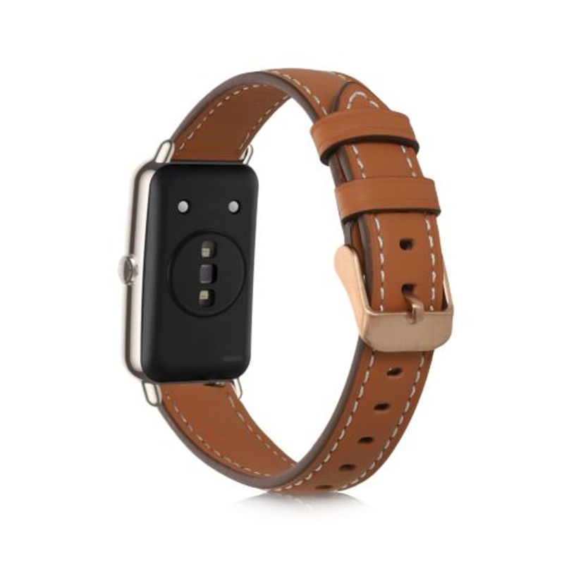 Laptop, Telefoane si Tablete - Wearables si gadgeturi - Gadgeturi - Accesorii SMART - Curea pentru Huawei Watch Fit Mini, Kwmobile, Maro, Piele naturala, 59534.05 - Infinity.ro