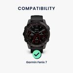 Laptop, Telefoane si Tablete/Wearables si gadgeturi/Gadgeturi/Accesorii SMART - Rama cadran pentru Garmin Fenix 7, Kwmobile, Negru/Argintiu, Aluminiu, 58350.01 - Infinity.ro