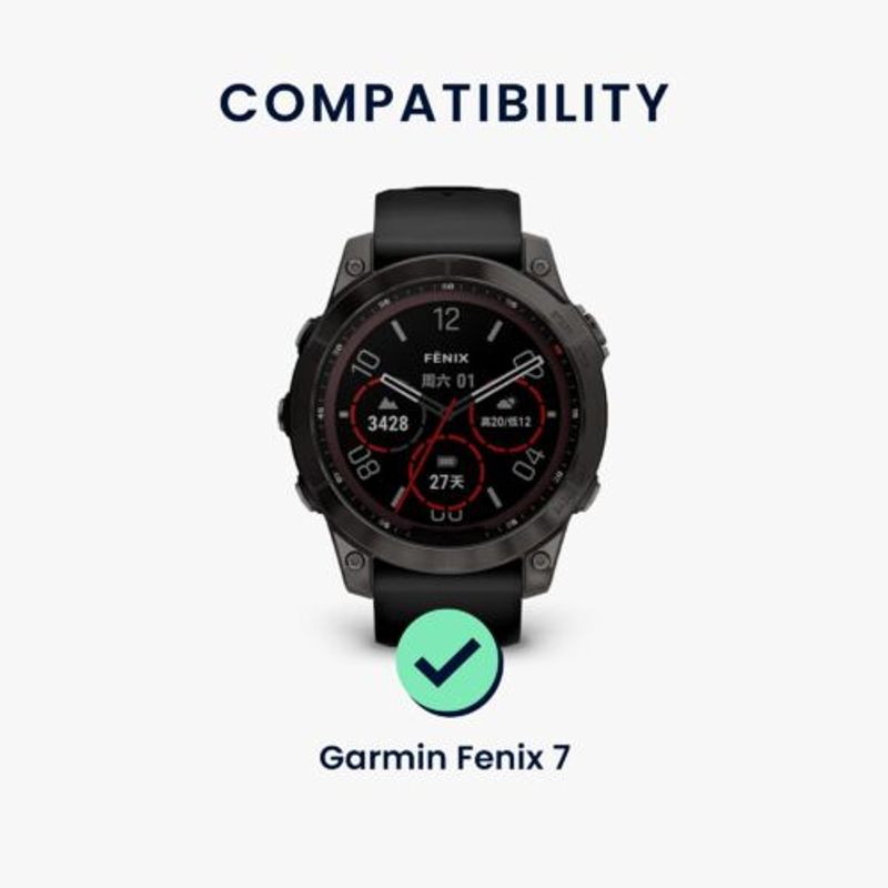 Laptop, Telefoane si Tablete/Wearables si gadgeturi/Gadgeturi/Accesorii SMART - Rama cadran pentru Garmin Fenix 7, Kwmobile, Negru/Argintiu, Aluminiu, 58350.01 - Infinity.ro