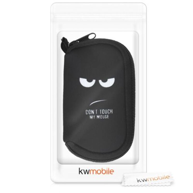 Laptop, Telefoane si Tablete - Laptopuri si accesorii - Piese laptop - Tastaturi laptop - Husa pentru mouse Apple Magic Mouse 2/Magic Mouse 1, Kwmobile, Negru/Alb, Neopren, 51118.01 - Infinity.ro