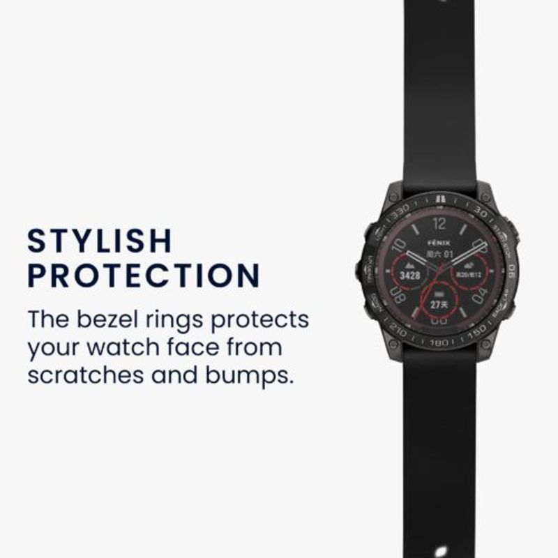 Laptop, Telefoane si Tablete/Wearables si gadgeturi/Gadgeturi/Accesorii SMART - Rama cadran pentru Garmin Fenix 7, Kwmobile, Negru/Argintiu, Aluminiu, 58350.01 - Infinity.ro