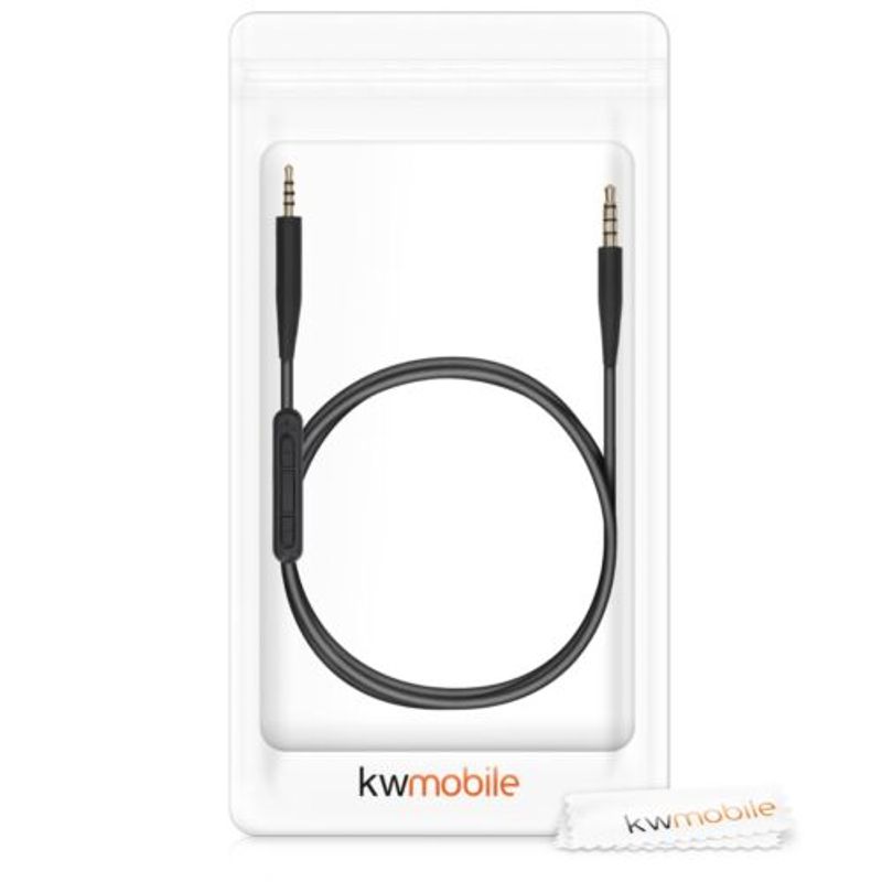 PC, gaming si accesorii - Gaming - Accesorii gaming - Controlere, Volane si Casti gaming - Cablu pentru casti Bose QuietComfort 35, Kwmobile, Negru, Plastic, 51172.01 - Infinity.ro