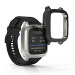Laptop, Telefoane si Tablete/Wearables si gadgeturi/Gadgeturi/Accesorii SMART - Husa Kwmobile pentru Garmin Venu Sq 2 Music/Venu Sq 2, Negru/Gri, Silicon, 60372.04 - Infinity.ro