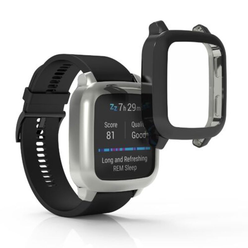 Laptop, Telefoane si Tablete/Wearables si gadgeturi/Gadgeturi/Accesorii SMART - Husa Kwmobile pentru Garmin Venu Sq 2 Music/Venu Sq 2, Negru/Gri, Silicon, 60372.04 - Infinity.ro