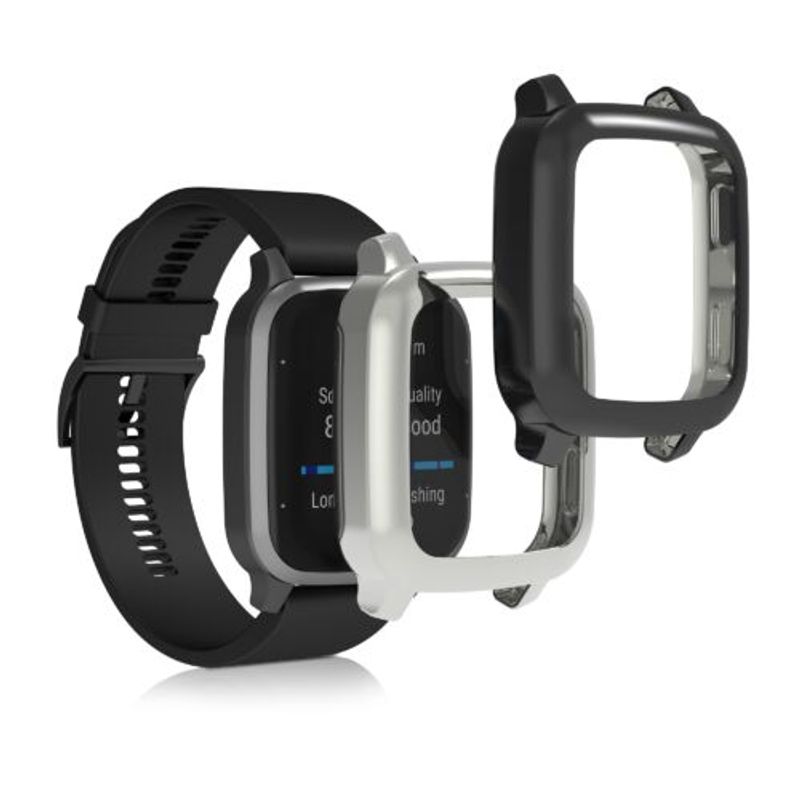 Laptop, Telefoane si Tablete/Wearables si gadgeturi/Gadgeturi/Accesorii SMART - Husa Kwmobile pentru Garmin Venu Sq 2 Music/Venu Sq 2, Negru/Gri, Silicon, 60372.04 - Infinity.ro