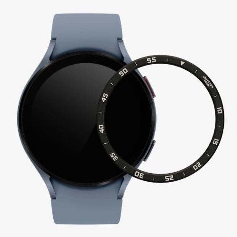 Laptop, Telefoane si Tablete/Wearables si gadgeturi/Gadgeturi/Accesorii SMART - Rama cadran kwmobile pentru Samsung Galaxy Watch 5 (44mm), Aluminiu, Negru/Gri, 60203.01 - Infinity.ro