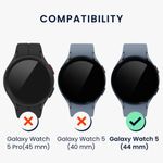 Laptop, Telefoane si Tablete/Wearables si gadgeturi/Gadgeturi/Accesorii SMART - Rama cadran kwmobile pentru Samsung Galaxy Watch 5 (44mm), Aluminiu, Negru/Gri, 60203.01 - Infinity.ro