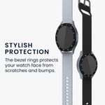 Laptop, Telefoane si Tablete/Wearables si gadgeturi/Gadgeturi/Accesorii SMART - Rama cadran kwmobile pentru Samsung Galaxy Watch 5 (44mm), Aluminiu, Negru/Gri, 60203.01 - Infinity.ro