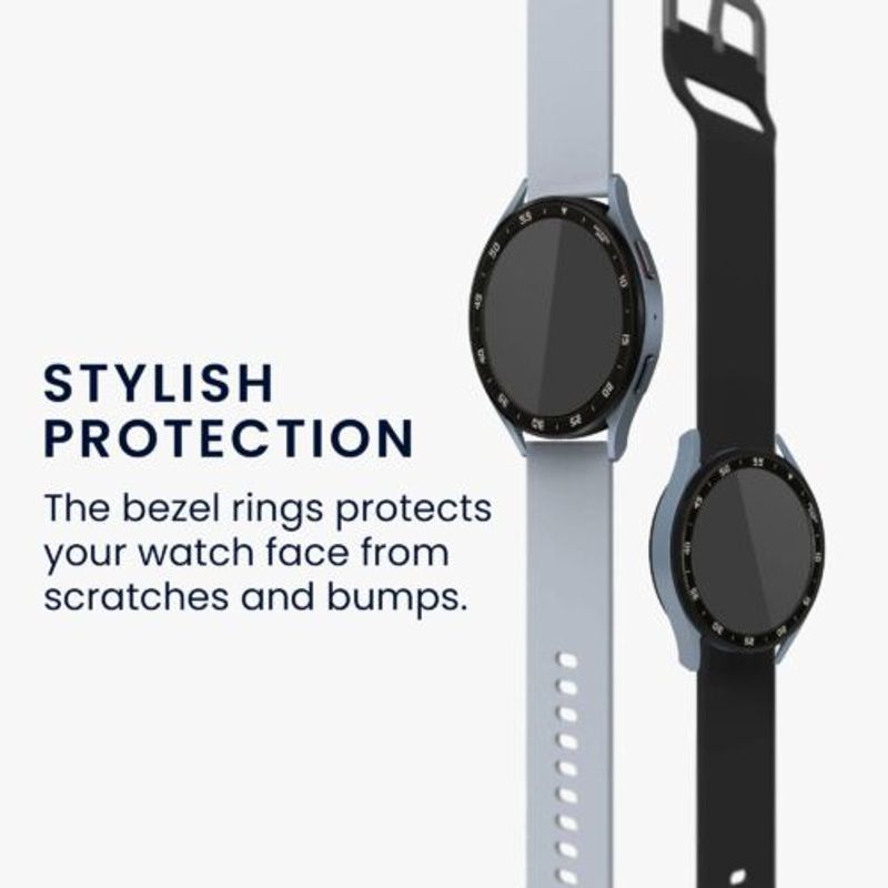 Laptop, Telefoane si Tablete/Wearables si gadgeturi/Gadgeturi/Accesorii SMART - Rama cadran kwmobile pentru Samsung Galaxy Watch 5 (44mm), Aluminiu, Negru/Gri, 60203.01 - Infinity.ro
