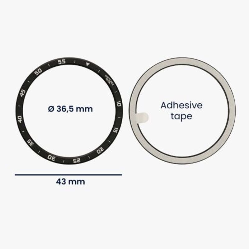 Laptop, Telefoane si Tablete/Wearables si gadgeturi/Gadgeturi/Accesorii SMART - Rama cadran kwmobile pentru Samsung Galaxy Watch 5 (44mm), Aluminiu, Negru/Gri, 60203.01 - Infinity.ro