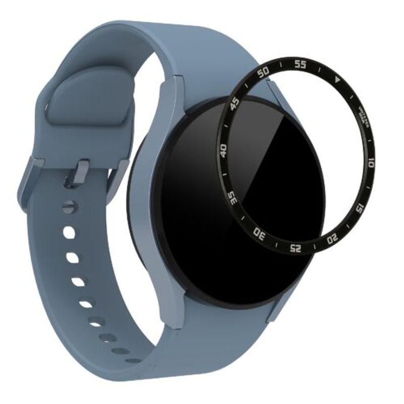 Laptop, Telefoane si Tablete/Wearables si gadgeturi/Gadgeturi/Accesorii SMART - Rama cadran kwmobile pentru Samsung Galaxy Watch 5 (44mm), Aluminiu, Negru/Gri, 60203.01 - Infinity.ro