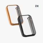 Laptop, Telefoane si Tablete - Wearables si gadgeturi - Gadgeturi - Accesorii SMART - Set 2 huse kwmobile pentru Xiaomi Mi Band 7 Pro, Silicon, Negru/Auriu, 59605.04 - Infinity.ro