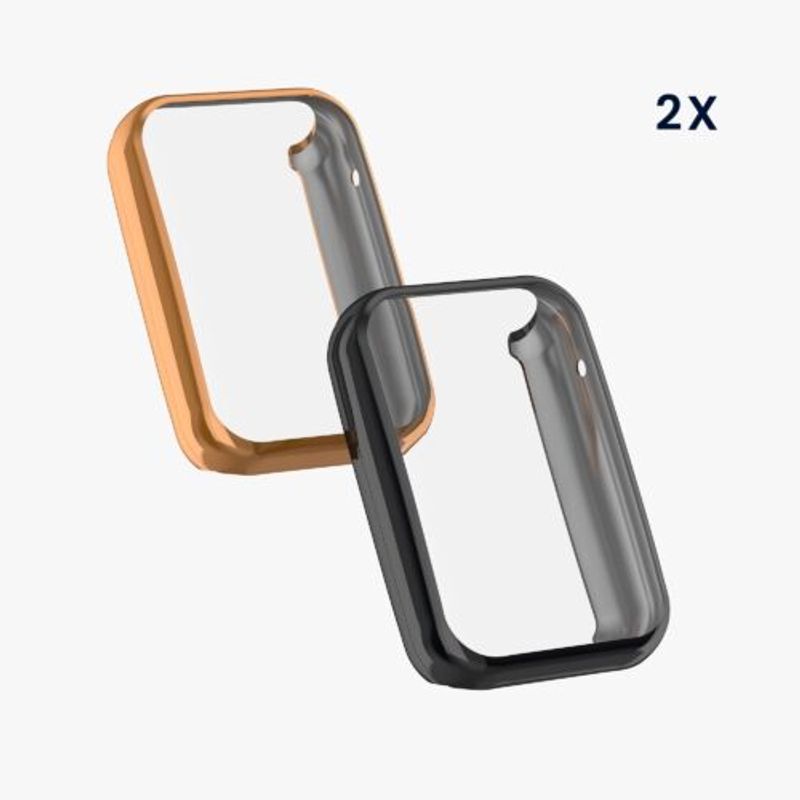 Laptop, Telefoane si Tablete - Wearables si gadgeturi - Gadgeturi - Accesorii SMART - Set 2 huse kwmobile pentru Xiaomi Mi Band 7 Pro, Silicon, Negru/Auriu, 59605.04 - Infinity.ro