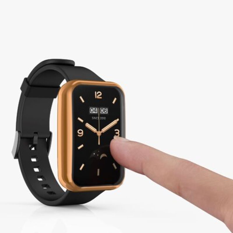 Laptop, Telefoane si Tablete - Wearables si gadgeturi - Gadgeturi - Accesorii SMART - Set 2 huse kwmobile pentru Xiaomi Mi Band 7 Pro, Silicon, Negru/Auriu, 59605.04 - Infinity.ro