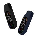 Laptop, Telefoane si Tablete - Wearables si gadgeturi - Gadgeturi - Accesorii SMART - Set 2 Huse pentru Xiaomi Mi Band 7/Mi Band 6/Mi Band 5, Kwmobile, Negru/Albastru, Silicon, 59313.02 - Infinity.ro