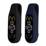 Laptop, Telefoane si Tablete - Wearables si gadgeturi - Gadgeturi - Accesorii SMART - Set 2 Huse pentru Xiaomi Mi Band 7/Mi Band 6/Mi Band 5, Kwmobile, Negru/Albastru, Silicon, 59313.02 - Infinity.ro